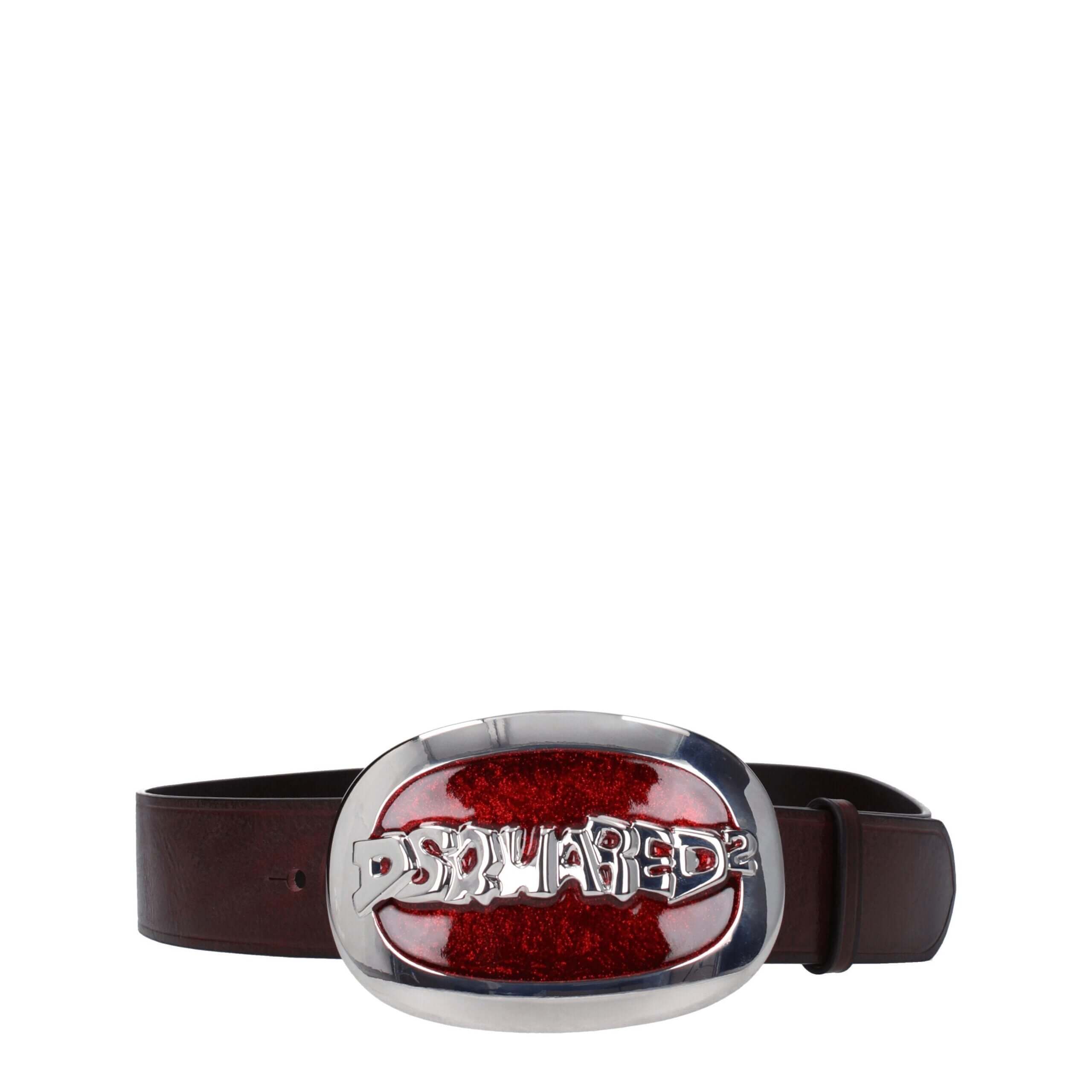 Brown Leather Regular BeltDescription: The product with MPN BEW039912906972M2095 and code F78407 leather in brown is a belts designed by Dsquared2. It has features like vintage effect, front logo. Additional Info: Color details: Silver Style: Country Belt