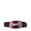 Brown Leather Regular BeltDescription: The product with MPN BEW039912906972M2095 and code F78407 leather in brown is a belts designed by Dsquared2. It has features like vintage effect, front logo. Additional Info: Color details: Silver Style: Country Belt