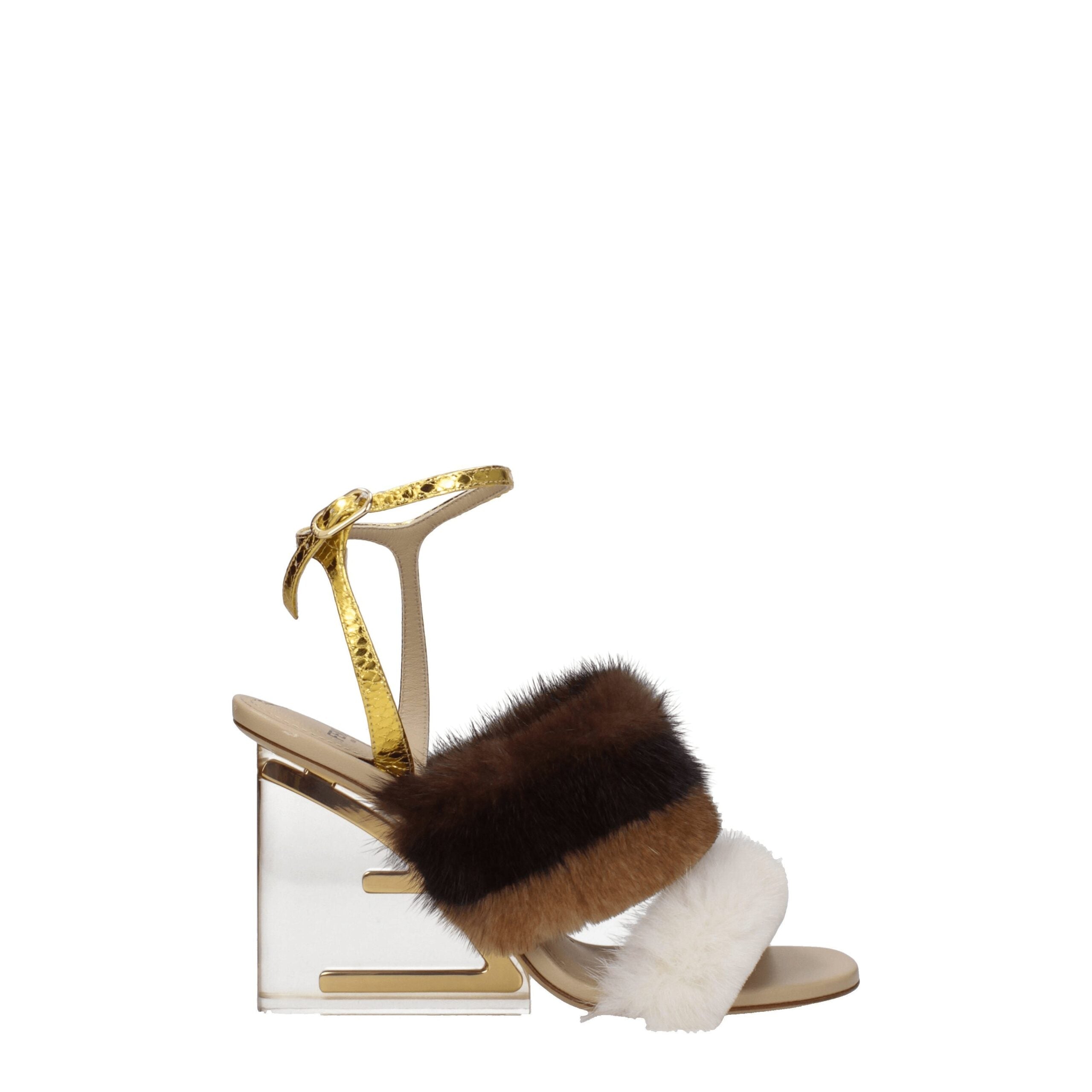 Brown Mink Strap-On SandalsDescription: The product with MPN 8X8275AI11F1H00 and code F79324 mink in brown is a sandals designed by Fendi. It has features like vintage effect, side logo. Additional Info: Style: Casual Closing type: Buckle Closure Material
