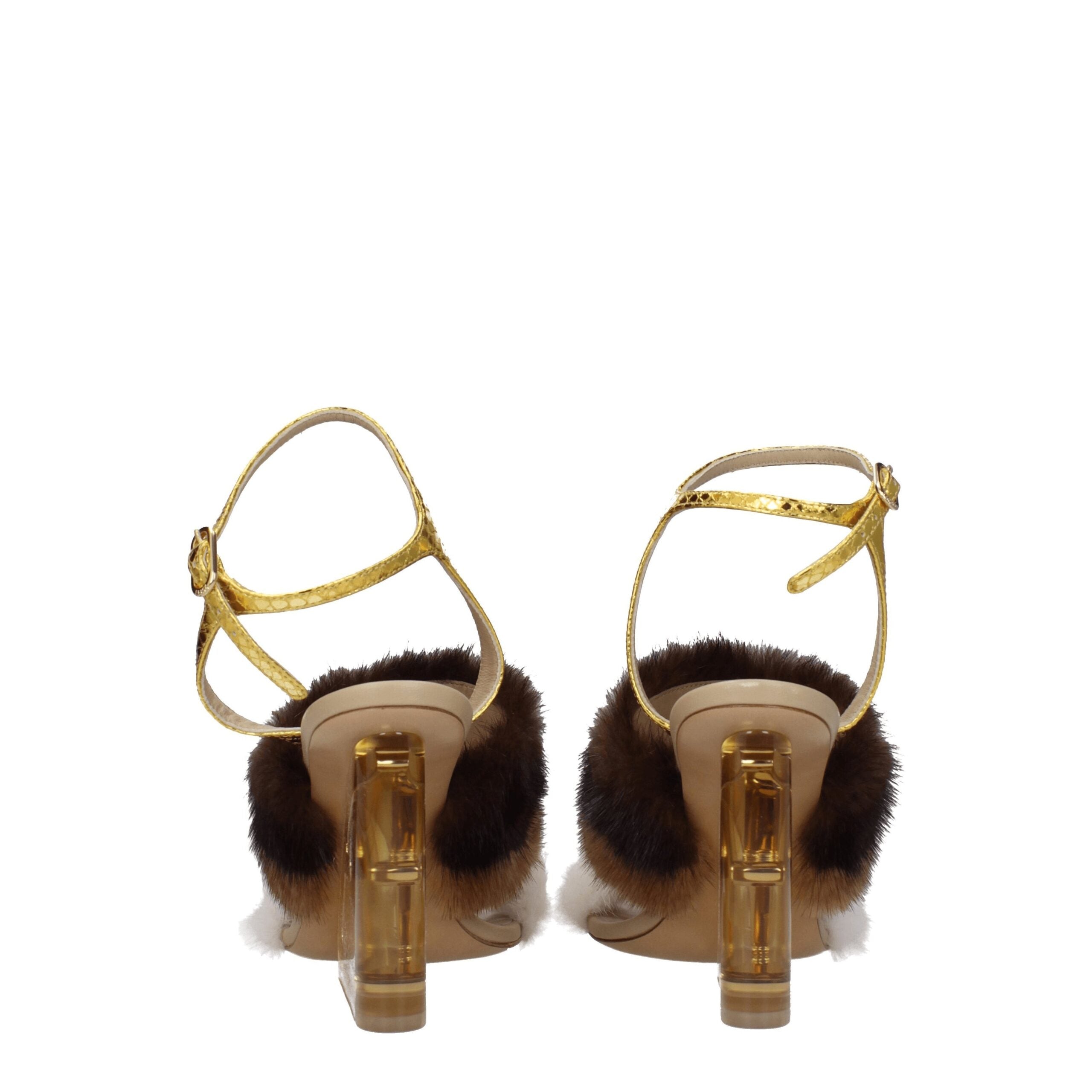 Brown Mink Strap-On SandalsDescription: The product with MPN 8X8275AI11F1H00 and code F79324 mink in brown is a sandals designed by Fendi. It has features like vintage effect, side logo. Additional Info: Style: Casual Closing type: Buckle Closure Material
