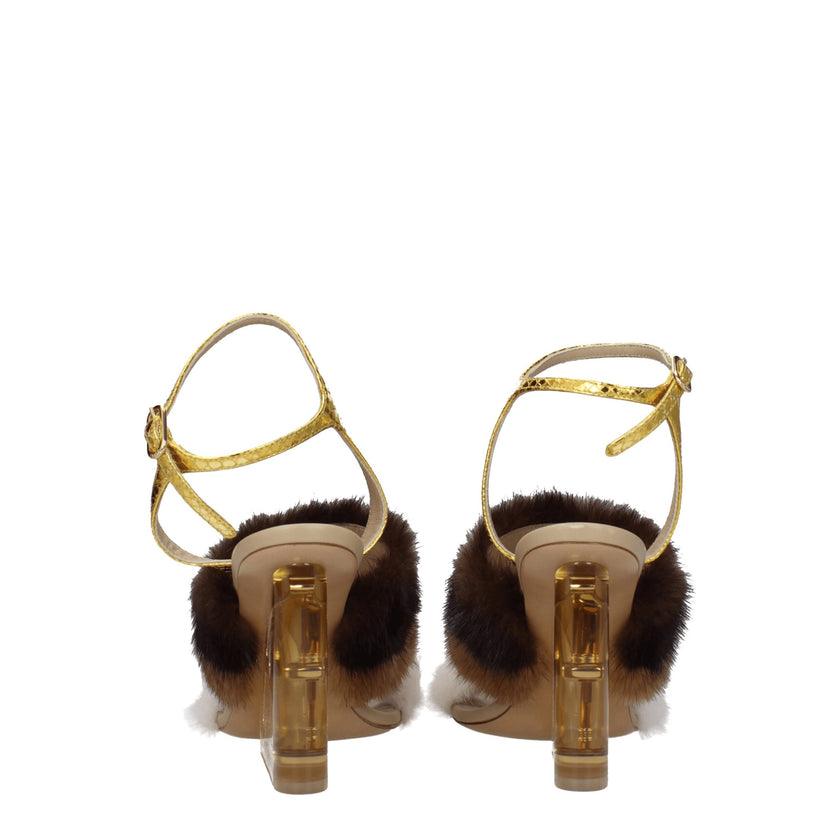 Brown Mink Strap-On SandalsDescription: The product with MPN 8X8275AI11F1H00 and code F79324 mink in brown is a sandals designed by Fendi. It has features like vintage effect, side logo. Additional Info: Style: Casual Closing type: Buckle Closure Material