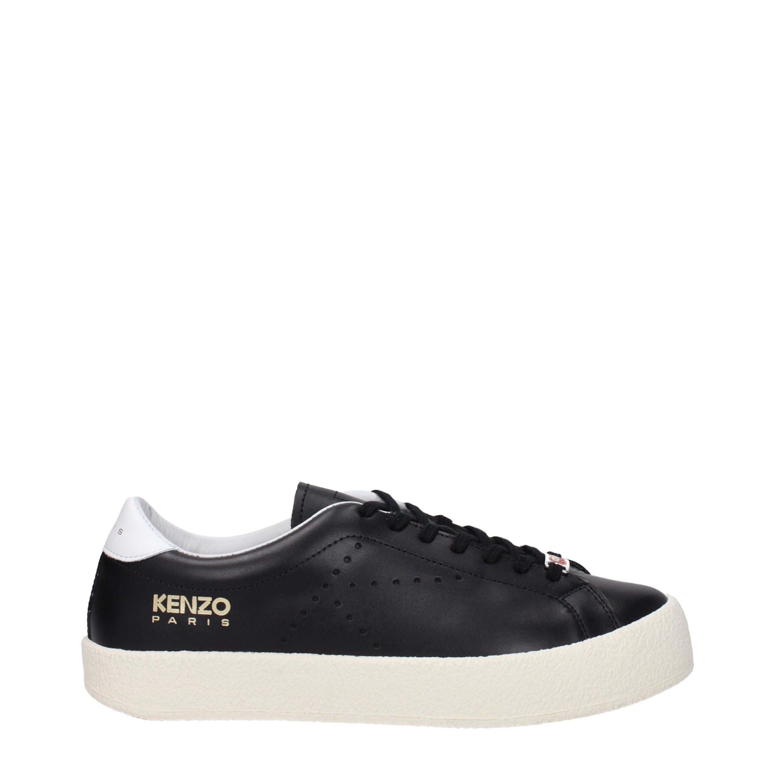 Black Leather Low Top SneakersDescription: The product with MPN FC62SN030L5099 and code F79966 leather in black is a sneakers designed by Kenzo. It has features like side logo, front logo, back logo. Additional Info: Style: Sporty Glam Closing type: Lace
