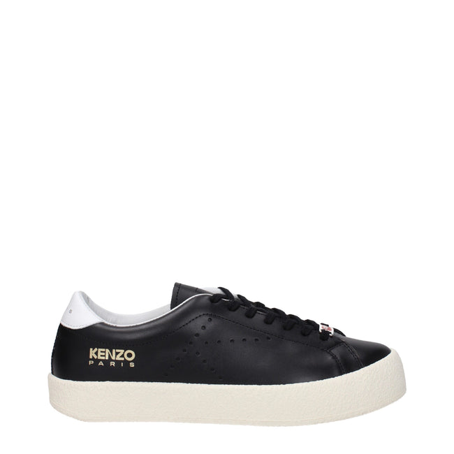 Black Leather Low Top SneakersDescription: The product with MPN FC62SN030L5099 and code F79966 leather in black is a sneakers designed by Kenzo. It has features like side logo, front logo, back logo. Additional Info: Style: Sporty Glam Closing type: Lace