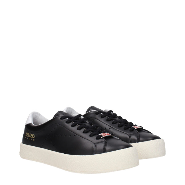 Black Leather Low Top SneakersDescription: The product with MPN FC62SN030L5099 and code F79966 leather in black is a sneakers designed by Kenzo. It has features like side logo, front logo, back logo. Additional Info: Style: Sporty Glam Closing type: Lace