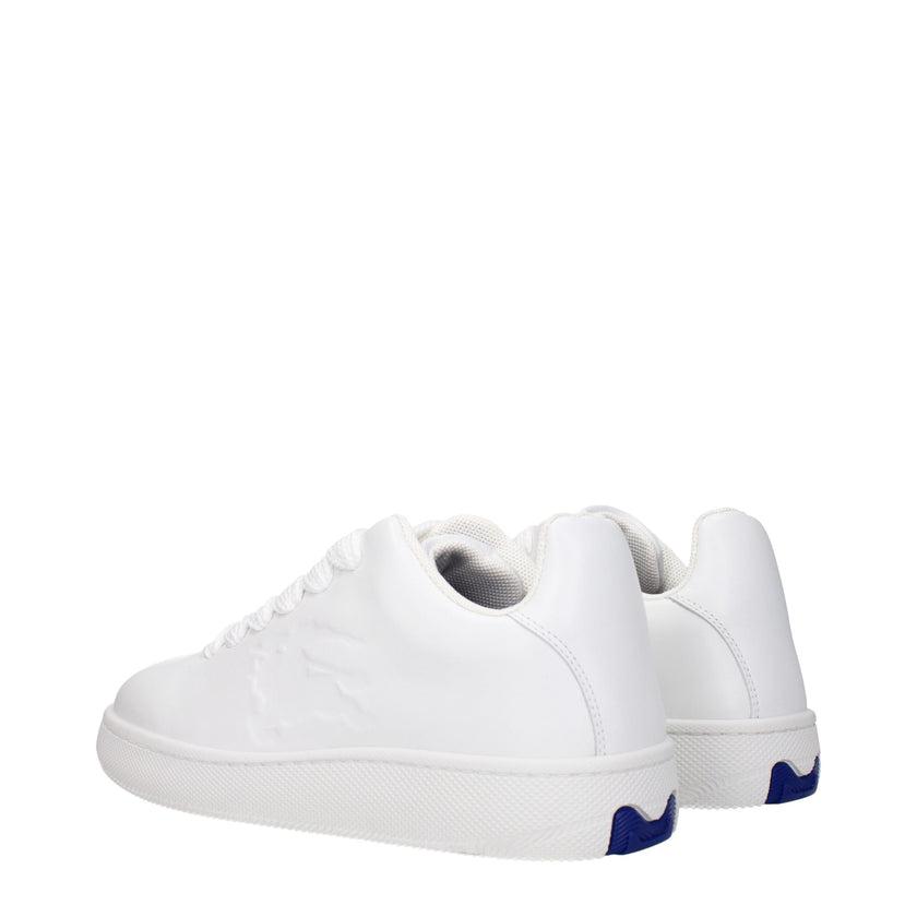 White Leather Low Top SneakersDescription: The product with MPN 8083326 and code F80773 leather in white is a sneakers designed by Burberry. It has features like side detail. Additional Info: Style: Sporty Glam Closing type: Lace up Closure Shoe sole: Rub