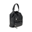 Black Polyamide Backet BagGucci’s Nylon Bucket Bag combines practicality and iconic style. Featuring a rigid handle and drawstring closure, it has two front zippered pockets for functional organization. The design is embellished with the iconic all-over G