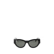Black Acetate SunglassesThe Saint Laurent Cat-Eye Sunglasses are an elegant and bold accessory that combines a touch of vintage glamour with a contemporary style. The cat-eye shape, with its thin lines and raised sides, gives a feminine and sophisticated