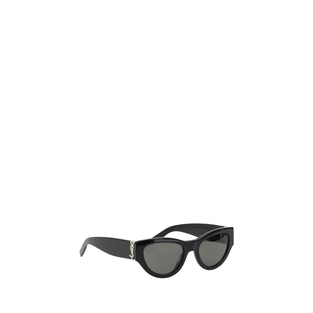 Black Acetate SunglassesThe Saint Laurent Cat-Eye Sunglasses are an elegant and bold accessory that combines a touch of vintage glamour with a contemporary style. The cat-eye shape, with its thin lines and raised sides, gives a feminine and sophisticated