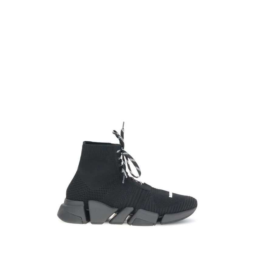 Black Polyester Athletic SneakersBalenciaga’s Speed 2.0 Lace-up Sneakers combine innovation and contemporary design. Made of 3D technical mesh, they feature an authentic two-tone running lace-up system and an ultra-articulated sole with “No Memory” techno