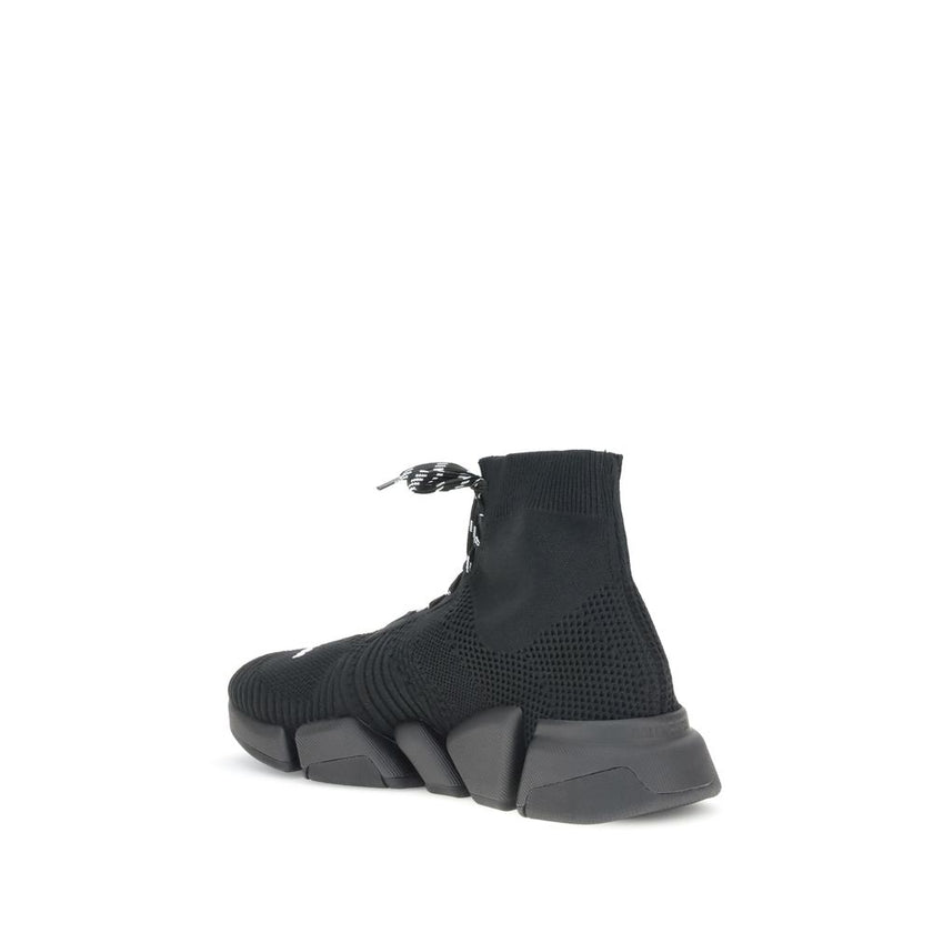 Black Polyester Athletic SneakersBalenciaga’s Speed 2.0 Lace-up Sneakers combine innovation and contemporary design. Made of 3D technical mesh, they feature an authentic two-tone running lace-up system and an ultra-articulated sole with “No Memory” techno