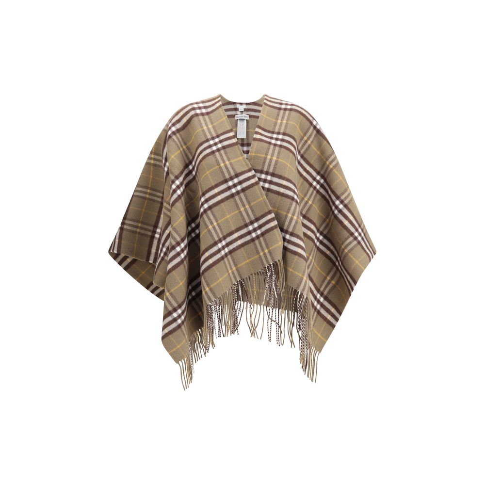 Brown Wool CoatThe Burberry Check Cape is crafted from a luxurious blend of wool and cashmere and features a double-faced finish featuring the iconic Burberry Check motif. The fabric, washed twice in local spring water, acquires an extraordinary softness