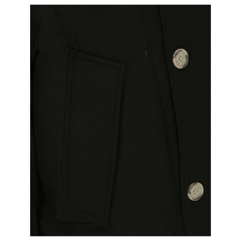 Black Cotton ParkaParka Arctic Jacket by Woolrich Woolen, front closure with invisible zip and cista buttons, two side patch pockets with flap for closure, two welt pockets on the front, patch with iconic brand signature applied on the neckline, elastic r