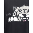 Black Cotton T-ShirtCotton Happy Tiger T-Shirt by Kenzo features a ribbed crew neck for lasting comfort. The garment features a bold tiger print on both the front and back, the brand’s iconic symbol, accompanied by the iconic contrasting monogram on the f