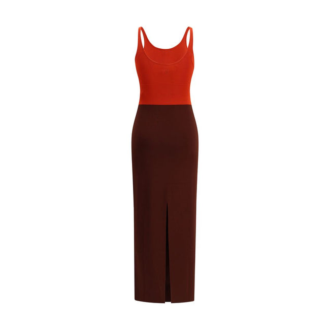 Multicolor Viscose Casual DressFendi’s long knit Dress features a fitted silhouette and sleeveless design with thin straps and a wide round neckline. Made of viscose yarn with a color-block pattern, it combines elegance and modernity in a sleek, feminine