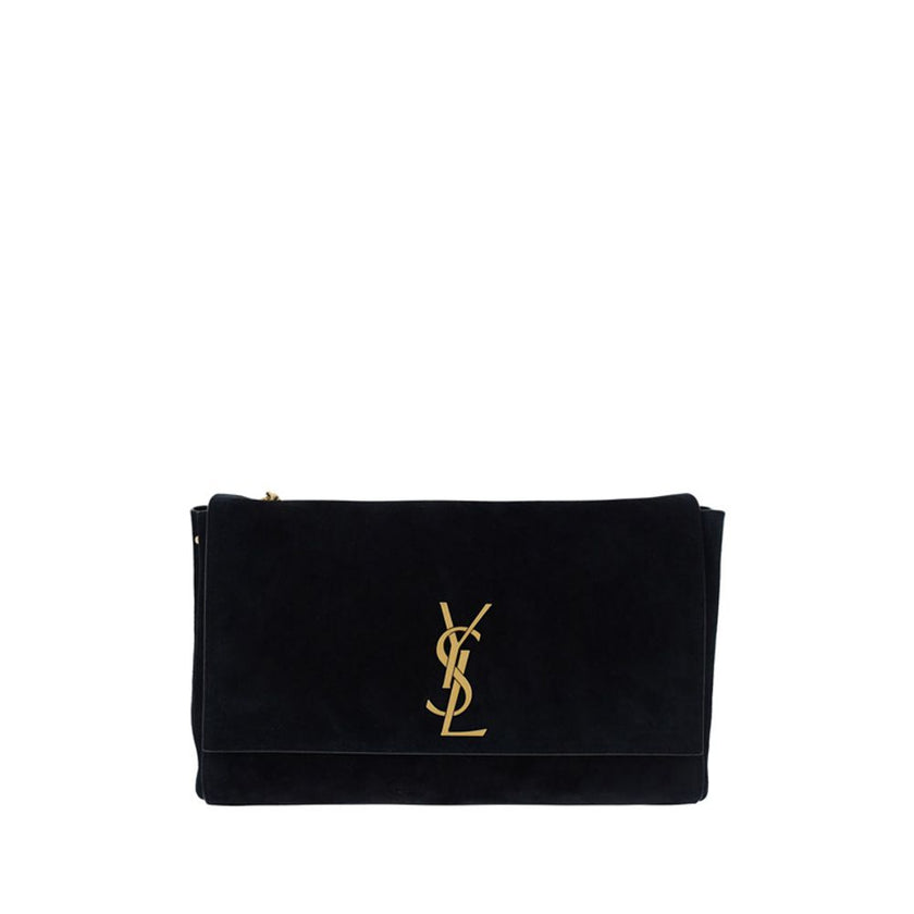Black Calf Leather Bos Taurus Shoulder BagThe Kate Suede leather Shoulder Bag by Saint Laurent combines elegance and modernity. Featuring a front magnetic closure, it features an embossed plaque with the brand’s iconic monogram on the front. The sliding c