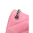 Pink Leather Shoulder BagBalenciaga Crush Shoulder Bag with Silver Chain. Matelassé style, curved design, covered snap closure, silver metal B logo, two internal compartments with zip pocket, double chain. Composition: 100% Leather Brand SKU: 716351210J05