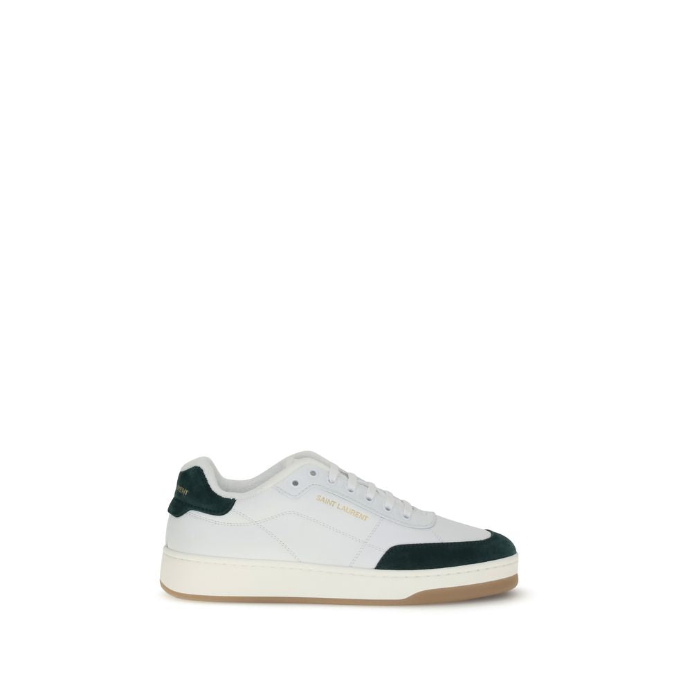 White Calf Leather Bos Taurus Low Top SneakersSaint Laurent’s SL61 Sneakers combine clean styling with refined details. Featuring a flat sole and lace-up closure, they feature logos on the side and heel, while the suede panel adds a touch of texture and s
