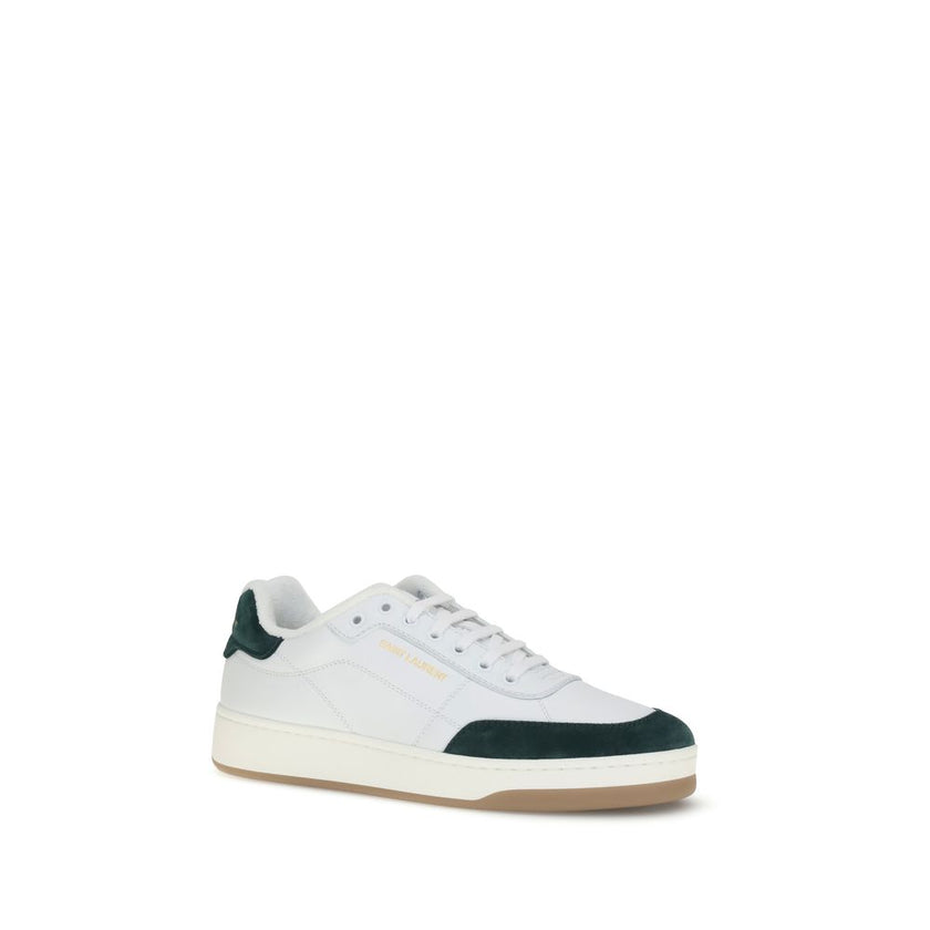 White Calf Leather Bos Taurus Low Top SneakersSaint Laurent’s SL61 Sneakers combine clean styling with refined details. Featuring a flat sole and lace-up closure, they feature logos on the side and heel, while the suede panel adds a touch of texture and s