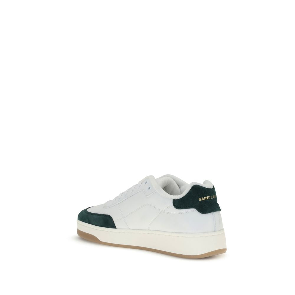 White Calf Leather Bos Taurus Low Top SneakersSaint Laurent’s SL61 Sneakers combine clean styling with refined details. Featuring a flat sole and lace-up closure, they feature logos on the side and heel, while the suede panel adds a touch of texture and s