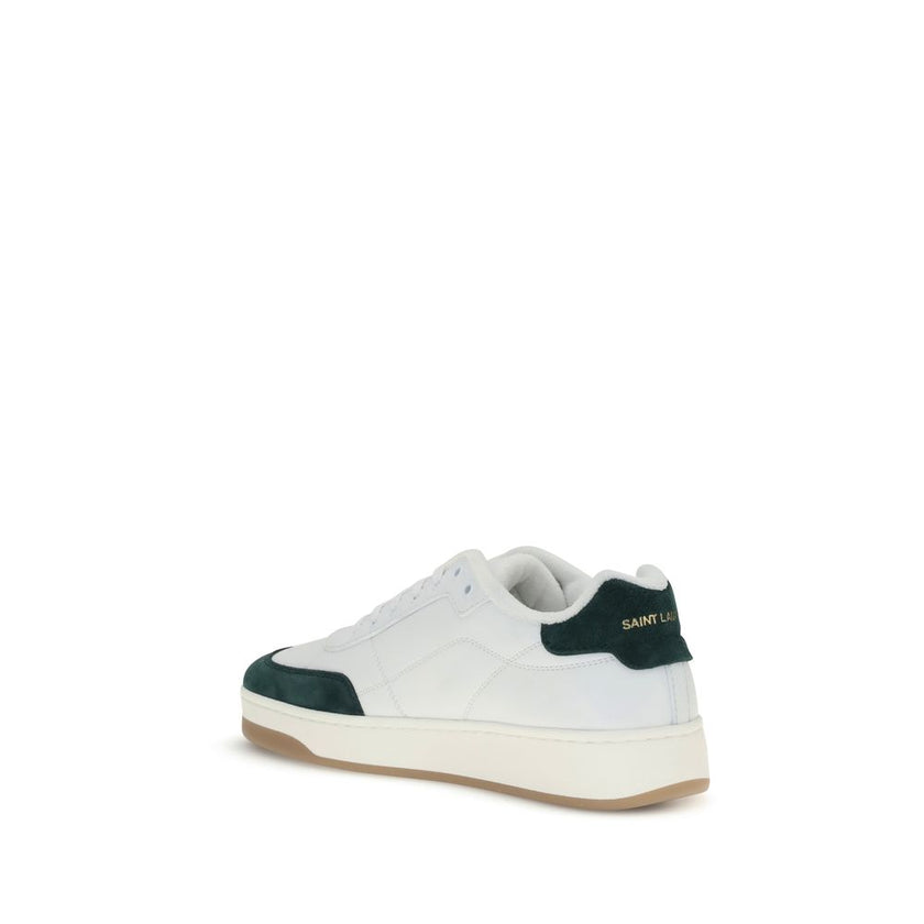 White Calf Leather Bos Taurus Low Top SneakersSaint Laurent’s SL61 Sneakers combine clean styling with refined details. Featuring a flat sole and lace-up closure, they feature logos on the side and heel, while the suede panel adds a touch of texture and s