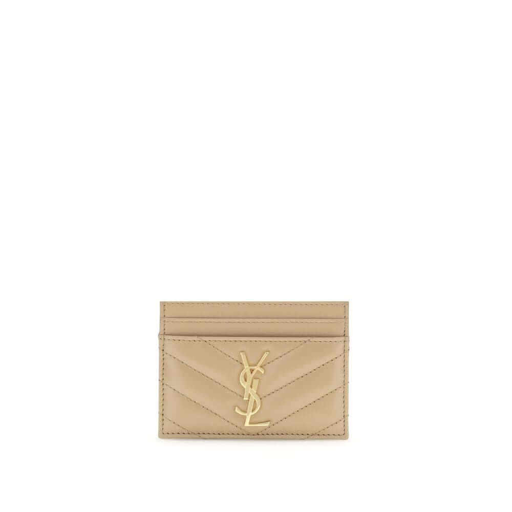 Beige Lamb Ovis Aries Aries WalletSaint Laurent’s lambskin Card Holder is a compact and sophisticated accessory made of soft leather with quilted workmanship. The front features a plaque embossed with the iconic YSL monogram, a symbol of timeless elegance