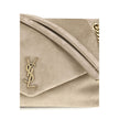 Beige Calf Leather Bos Taurus Shoulder BagThe Saint Laurent large Calypso Shoulder Bag is an elegant and refined accessory, perfect for those seeking a mix of style and functionality. Made with a grosgrain lining, this bag is distinguished by its golden c