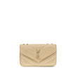 Beige Lamb Ovis Aries Aries Shoulder BagThe LouLou Shoulder Bag by Saint Laurent is an icon of timeless elegance. Crafted with the unmistakable quilted design, it features a front closure with magnetic flap embellished with the brass logo applied on the f