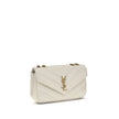 Cream Lamb Ovis Aries Aries Shoulder BagThe LouLou Shoulder Bag by Saint Laurent is an icon of timeless elegance. Crafted with the unmistakable quilted design, it features a front closure with magnetic flap embellished with the brass logo applied on the f
