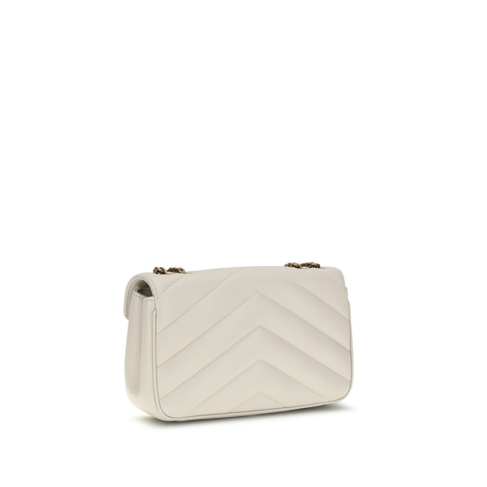 Cream Lamb Ovis Aries Aries Shoulder BagThe LouLou Shoulder Bag by Saint Laurent is an icon of timeless elegance. Crafted with the unmistakable quilted design, it features a front closure with magnetic flap embellished with the brass logo applied on the f