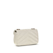 Cream Lamb Ovis Aries Aries Shoulder BagThe LouLou Shoulder Bag by Saint Laurent is an icon of timeless elegance. Crafted with the unmistakable quilted design, it features a front closure with magnetic flap embellished with the brass logo applied on the f
