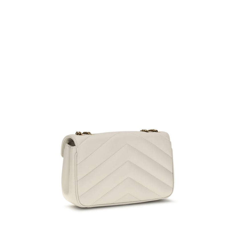 Cream Lamb Ovis Aries Aries Shoulder BagThe LouLou Shoulder Bag by Saint Laurent is an icon of timeless elegance. Crafted with the unmistakable quilted design, it features a front closure with magnetic flap embellished with the brass logo applied on the f