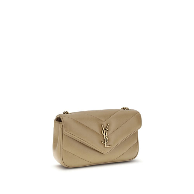 Beige Lamb Ovis Aries Aries Shoulder BagSaint Laurent’s Lou Lou lambskin Shoulder Bag is an elegant and sophisticated accessory. The quilted leather design is embellished with the iconic YSL logo plaque embossed on the front, while the front closure with
