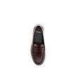 Brown Calf Leather Bos Taurus Slip-On LoafersSaint Laurent’s Laurent Loafers are a sleek, modern interpretation of the classic loafer. Featuring a hand-sewn square moc toe, they combine craftsmanship and contemporary design. The gold metal Cassandre decor