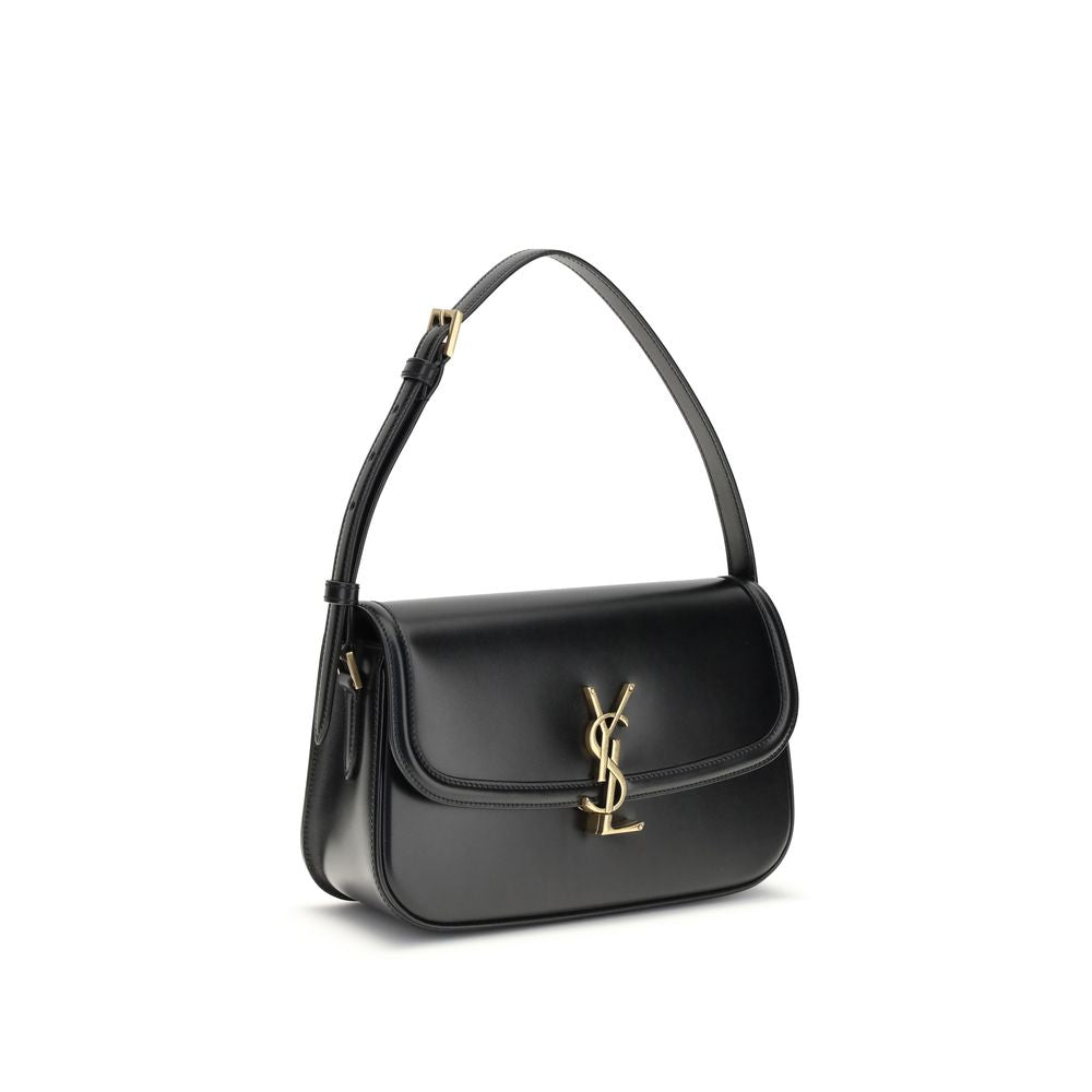 Black Calf Leather Bos Taurus Shoulder BagThe medium Solferino Shoulder Bag by Saint Laurent is an elegant reinterpretation of the iconic model, crafted in fine Box leather. Characterized by slightly rounded lines, it is distinguished by a sliding closure