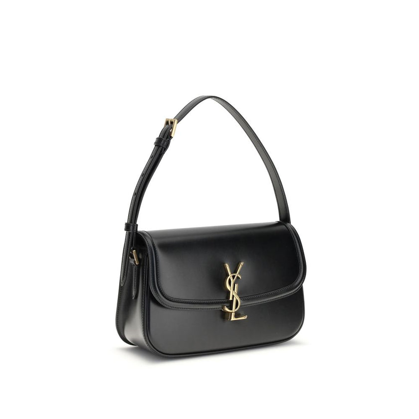 Black Calf Leather Bos Taurus Shoulder BagThe medium Solferino Shoulder Bag by Saint Laurent is an elegant reinterpretation of the iconic model, crafted in fine Box leather. Characterized by slightly rounded lines, it is distinguished by a sliding closure
