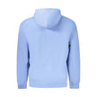 Blue Recycled Polyester Men SweaterElevate your wardrobe with the unmistakable style of Calvin Klein. This long-sleeved hooded sweatshirt is crafted with an eye-catching blend of comfort and sustainability. Featuring a brushed texture, convenience meets f
