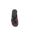 Black Polyamide Flat SandalsGucci’s men’s Web Sandals with Interlocking GG are crafted from the iconic green and red Web fabric, evoking the House’s equestrian roots. The elegant design is enhanced by the silver-tone Interlocking GG logo, adding a touch o