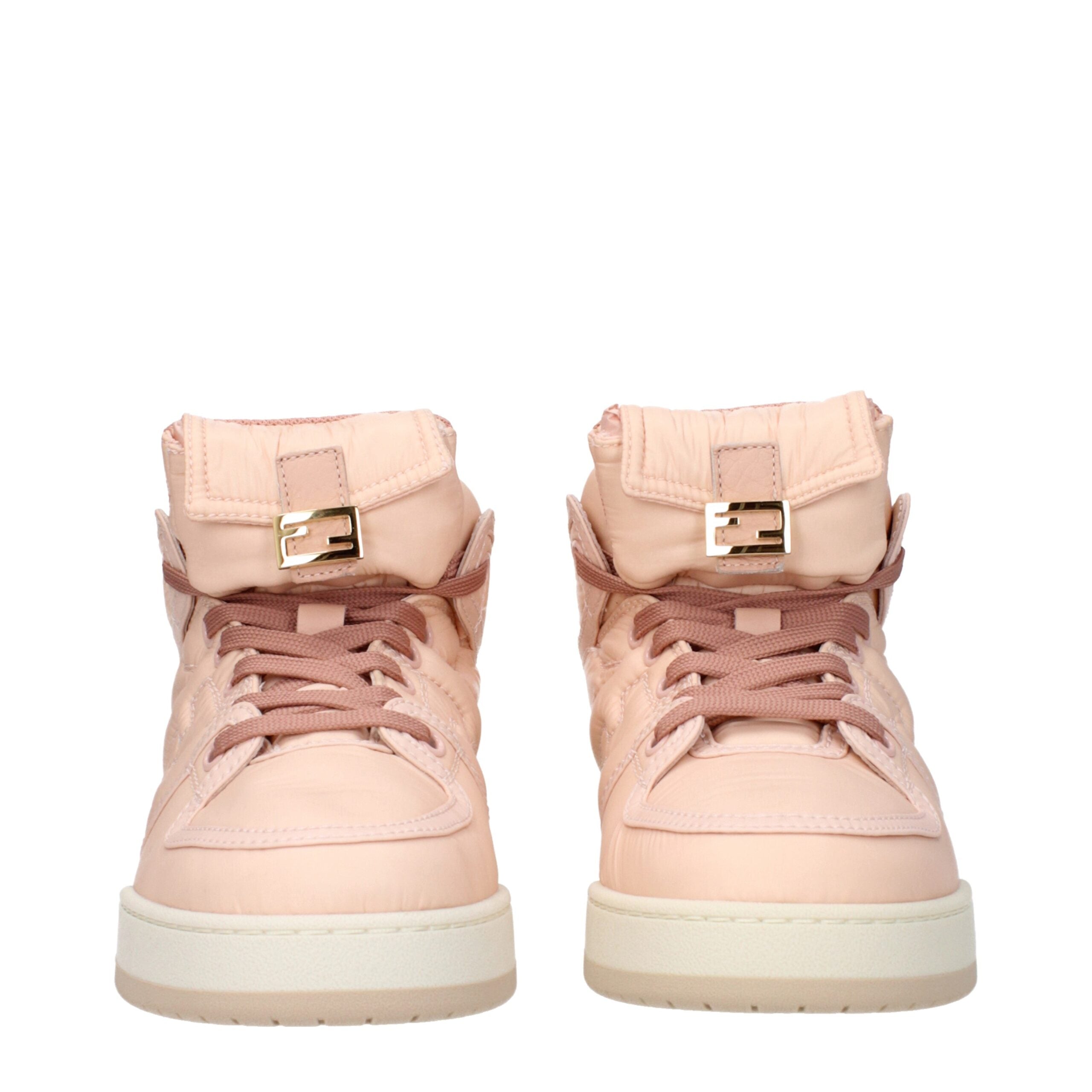 Pink Nylon High Top SneakersDescription: The product with MPN 8E8380ALIRF1JG9 and code F81205 nylon in pink is a sneakers designed by Fendi. It has features like front logo, side logo, back logo, front detail. Additional Info: Closing type: Lace up Closur