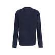 Blue Wool SweatshirtThe Gucci polo Sweater combines relaxed elegance and iconic details. Crafted with a relaxed fit, it features a classic collar and a deep V-neckline that enhance its casual-chic silhouette. The design is completed by long sleeves, ribbe