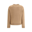 Beige Wool SweatshirtThe Gucci Horsebit Sweater, crafted from premium wool and cashmere, features a ribbed crew neck and long raglan sleeves for optimal comfort. The front features faux welt pockets with elegant gold-tone inserts, while the ribbed hem and