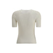 White Silk T-ShirtThe Fendi 1925 T-Shirt is crafted by a refined ribbed knit in silk and vanisé cotton, giving the garment an elegant and light texture. The devoré motif with the Fendi 1925 Stamp stands out on the front, an iconic detail that celebrates t