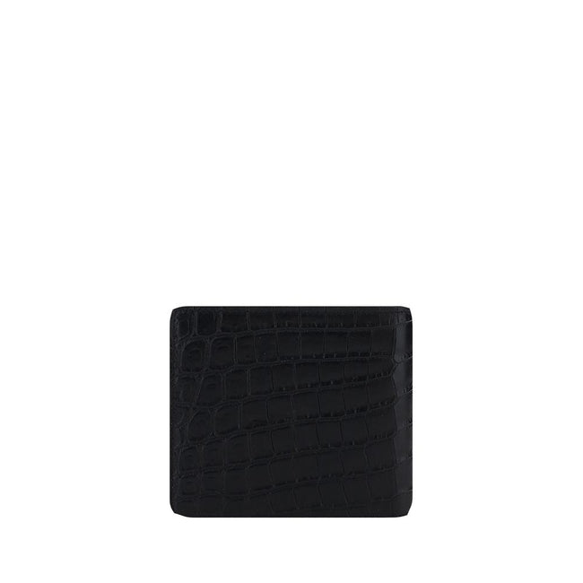Black Calf Leather Bos Taurus WalletCalfskin Wallet by Saint Laurent, billfold design, plaque with iconic brand monogram embossed on front, card slot, bill slot. Season: AW25 Dimension: 12×12 Composition: 100% Calf Leather Bos Taurus MADE IN ITALYBlack Ca