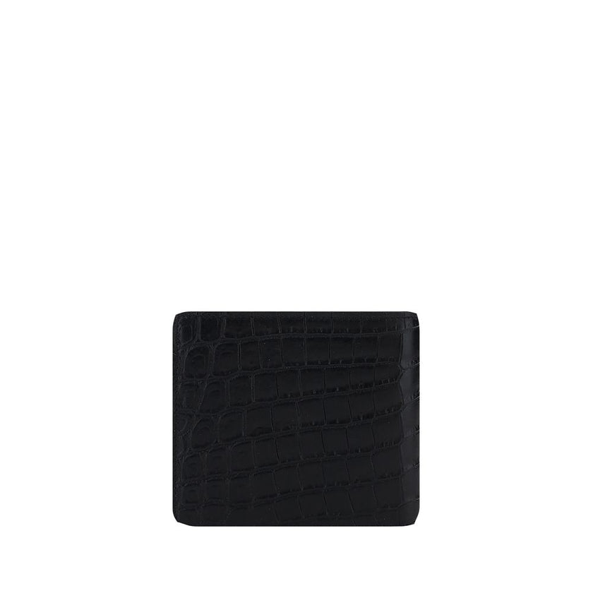 Black Calf Leather Bos Taurus WalletCalfskin Wallet by Saint Laurent, billfold design, plaque with iconic brand monogram embossed on front, card slot, bill slot. Season: AW25 Dimension: 12×12 Composition: 100% Calf Leather Bos Taurus MADE IN ITALYBlack Ca