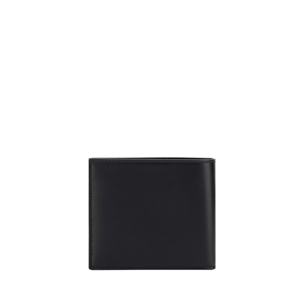 Black Calf Leather Bos Taurus WalletSaint Laurent leather Wallet, billfold design, interior billfold compartment, interior card slot, embossed iconic brand monogram plaque on front, iconic brand monogram press-stamped inside. Season: AW25 Dimension: 11×11