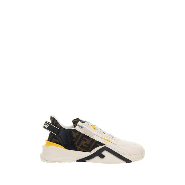 White Calf Leather Bos Taurus Athletic SneakersThe Fendi Flow Running Sneakers are a perfect balance between sporty style and distinctive design, designed for those seeking a bold and functional look. The structured sole on the heel offers excellent grip