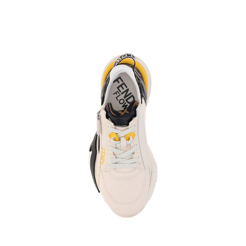 White Calf Leather Bos Taurus Athletic SneakersThe Fendi Flow Running Sneakers are a perfect balance between sporty style and distinctive design, designed for those seeking a bold and functional look. The structured sole on the heel offers excellent grip