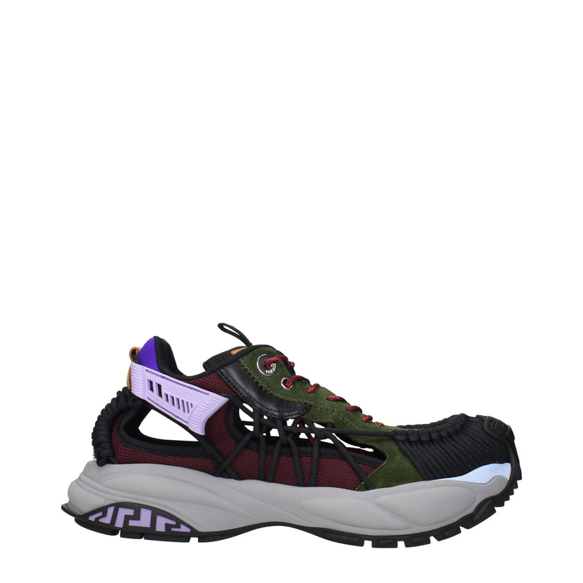 Multicolor Leather Athletic SneakersDescription: The product with MPN 10167111A126776G60P and code F84048 suede in multicolor is a sneakers designed by Versace. It has features like front logo, side logo, back logo.Multicolor Leather Athletic Sneakers${ta