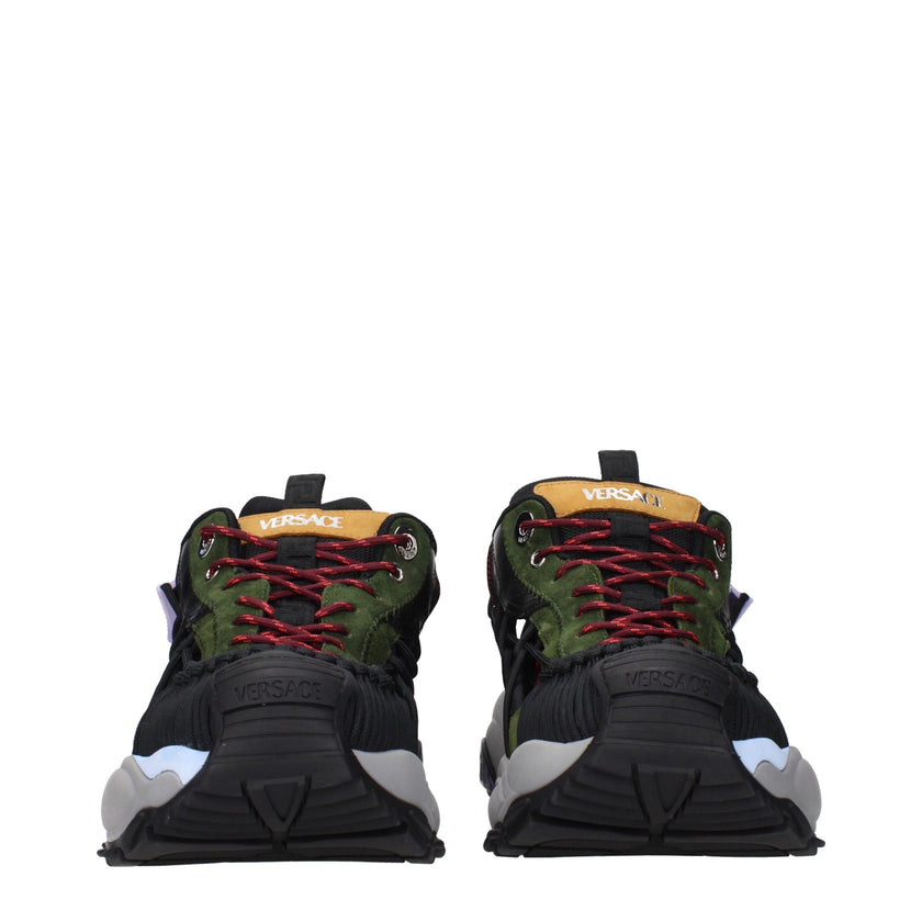 Multicolor Leather Athletic SneakersDescription: The product with MPN 10167111A126776G60P and code F84048 suede in multicolor is a sneakers designed by Versace. It has features like front logo, side logo, back logo.Multicolor Leather Athletic Sneakers${ta