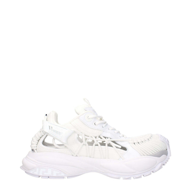 White Leather Athletic SneakersDescription: The product with MPN 10167111A118611W000 and code F84046 leather in white is a sneakers designed by Versace. It has features like front logo, side logo. Additional Info: Style: Casual Closing type: Lace up Closu