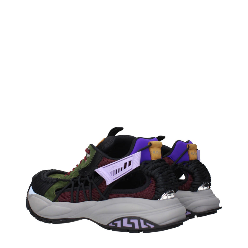 Multicolor Leather Athletic SneakersDescription: The product with MPN 10167111A126776G60P and code F84048 suede in multicolor is a sneakers designed by Versace. It has features like front logo, side logo, back logo.Multicolor Leather Athletic Sneakers${ta